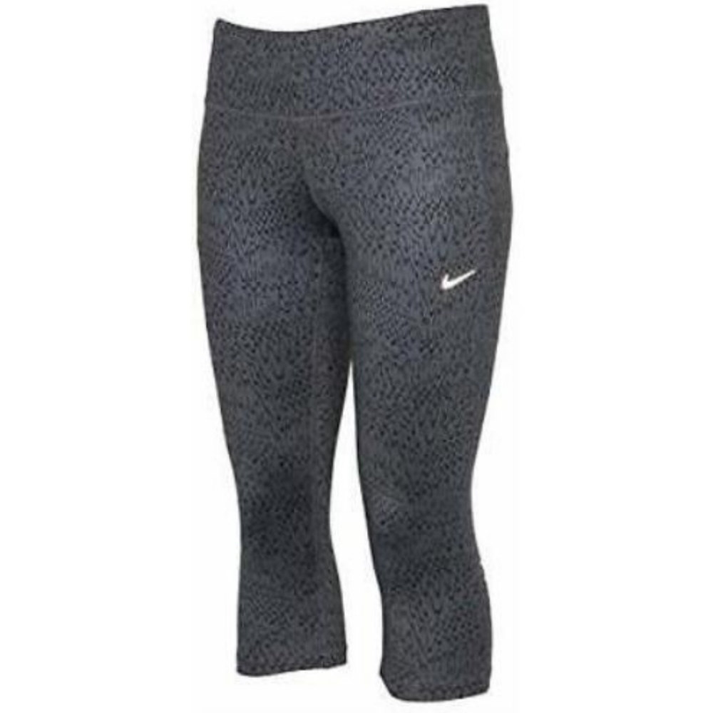 Nike Women`s Dri-fit Running Capri Pants Grey Sz Small Athletic Yoga pan…